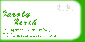 karoly merth business card